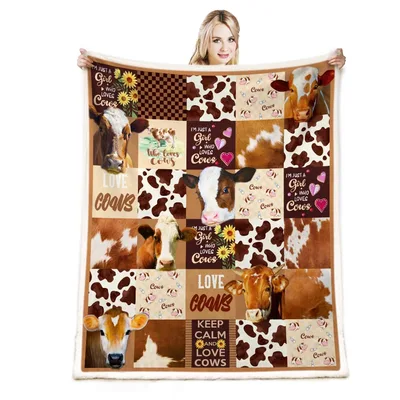 Cow Print Patchwork Love Blanket for Farm Animal Enthusiasts