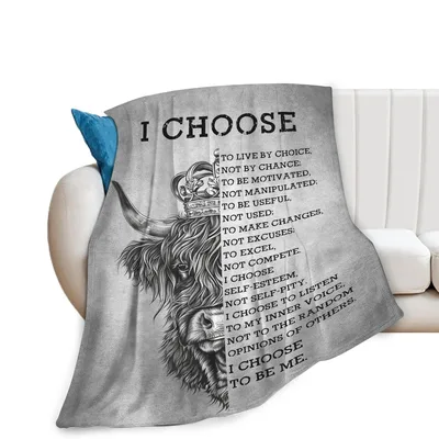 I Choose Highland Cow Blanket - Regal Animal Design