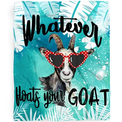 Whatever Hoofs Your Goat Blanket: Tropical Goofy Design