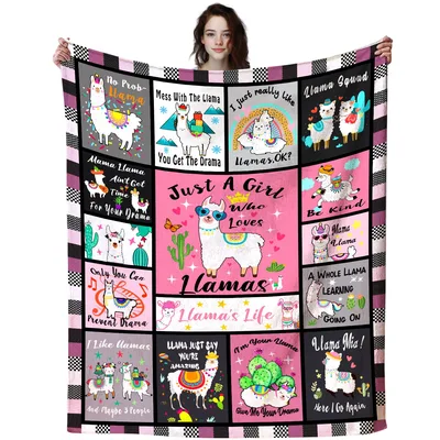Llamas Patchwork Quote Design Blanket for Llama Lovers