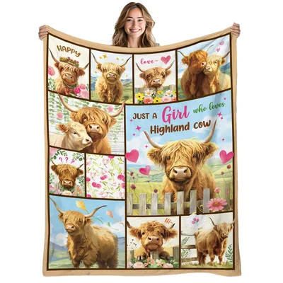 Just a Girl Who Loves Highland Cow Blanket