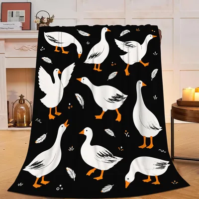 Geese Pattern Blanket: A Playful Flock of White Birds