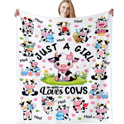 Just a Girl Blanket: Cute Cow Lover Design for Farm Friends