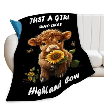 Just a Girl Who Likes Blanket: Highland Cow Design