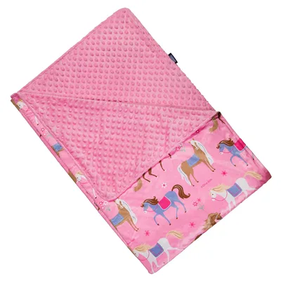 Horses Pattern Blanket featuring colorful cartoon ponies