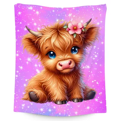 Baby Highland Cow Blanket: Fluffy Brown Calf