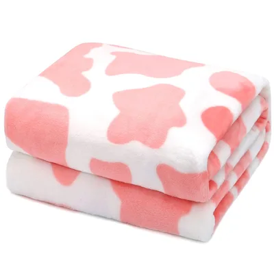 Pink Cow Print Pattern Blanket: Soft Pink Spots for Farm Lovers