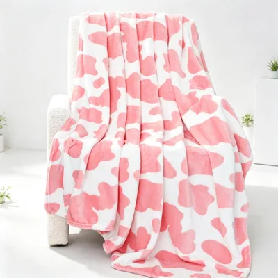 Pink Cow Spots Pattern Blanket No. 2