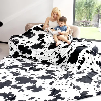 Black and White Cow Blanket for Farm Lovers