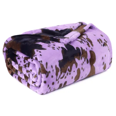 Purple Cowhide Pattern Blanket No. 2 for Bold Animal Lovers