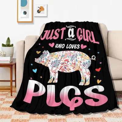Just a Girl Blanket: Floral Pig Design for Animal Lovers