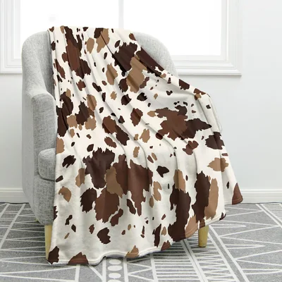 Cowhide Western Rustic Pattern Blanket for Farm Lovers