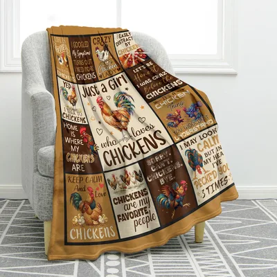 Chicken Facts Farmhouse Rustic Blanket for Poultry Lovers