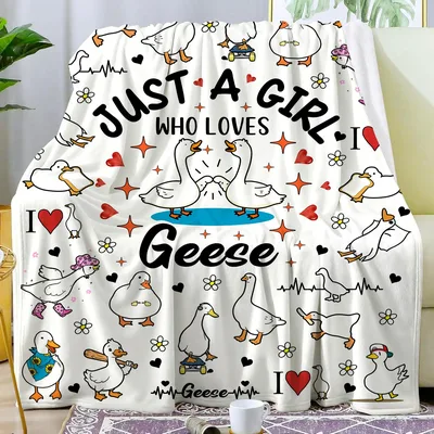 Just a Girl Who Loves Geese Blanket for Duck Enthusiasts