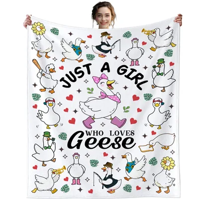 Just a Girl Blanket: Who Loves Geese Design