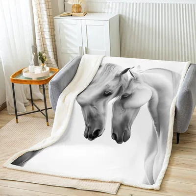 Two Horses Portrait Blanket