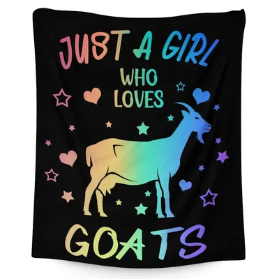 Just a Girl Who Loves Goats Blanket Rainbow Design