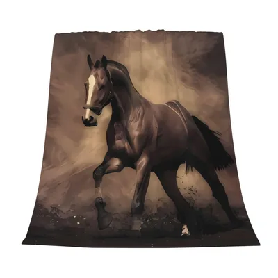 Running Horse in Dusk Blanket: Artistic Equestrian Design