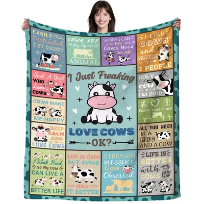 I Just Freaking Love Cows Blanket: A Patchwork of Cow Love