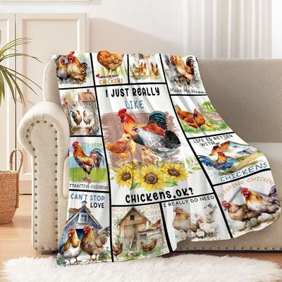 I Just Really Like Chickens Blanket: A Collage of Farm Life