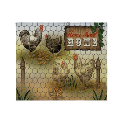 Home Sweet Home Chickens Blanket: Cozy Farmhouse Design with Roosters