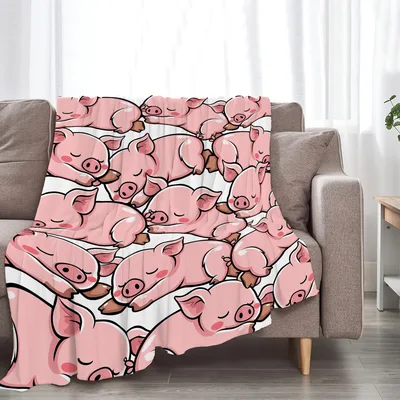 Cute Pigs Pattern Blanket: Sleeping Piggy Illustrations for Cozy Days