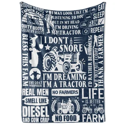 I Don't Snore Farmer Blanket: Tractor Dreams Design