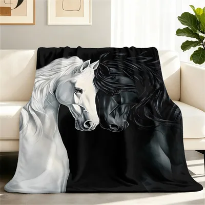 Black and White Horse Blanket: Artistic Equine Design