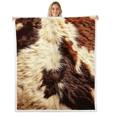 Cowhide Print Pattern Blanket No. 2 for Farm Lovers