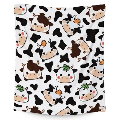Cute Cow Pattern Blanket: Playful Farm Animal Design for Cozy Days