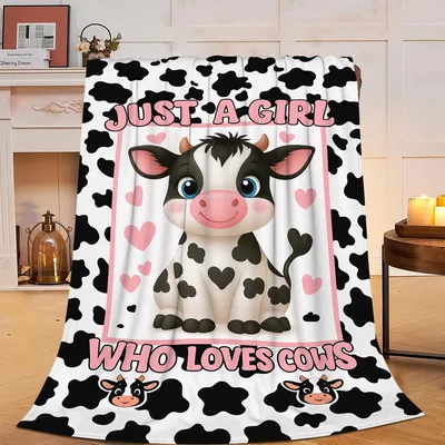 Just a Girl Blanket: Cute Cow Design for Animal Lovers