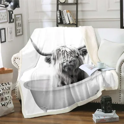 Highland Cow in Bathtub Blanket No. 2 – Highland Cow