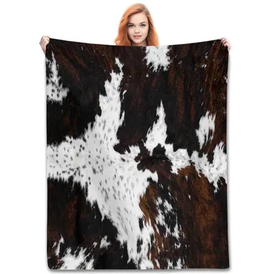 Brown Cowhide Pattern Blanket No. 2: Rustic Animal Print Design
