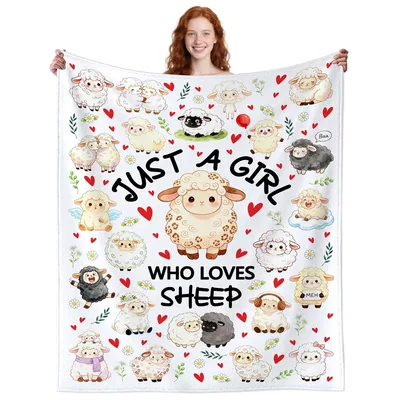 Just a Girl Who Loves Sheep Blanket: Cute Flock Design