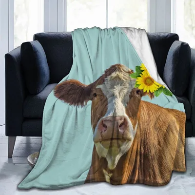 Cow with Sunflower Blanket