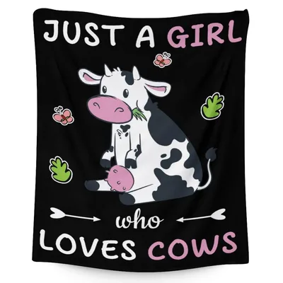 Just a Girl Blanket: Cute Cow Design for Farm Lovers