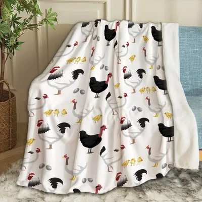 Chickens and Roosters Pattern Blanket No. 2 – Chickens
