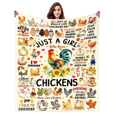Just a Girl Blanket for Chicken Lovers