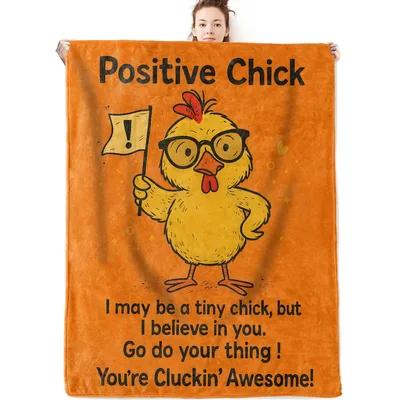 Positive Chick Encouragement Quote Blanket for the Cluckin' Awesome