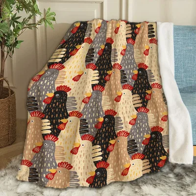Rooster Chicken Pattern Blanket