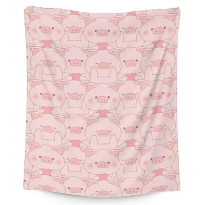 Pink Pig Pattern Blanket No. 2 for Lovers of Cute Farm Animals