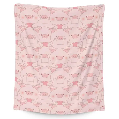 Pink Pig Pattern Blanket: Cute Repeating Pig Illustration for Kids