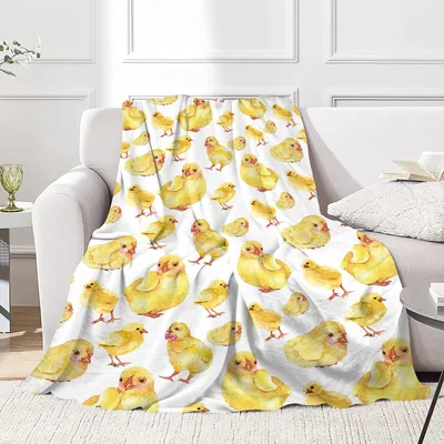 Spring Chicks Pattern Blanket featuring watercolor yellow chicks