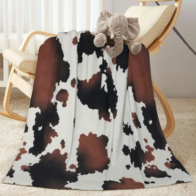 Cowhide Spots Pattern Blanket: Rustic Animal Print for Cozy Living