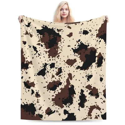 Highland Cow Hide Texture Blanket for Farm Lovers and Rustic Decor