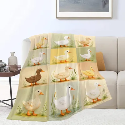 Ducks and Geese Patchwork Blanket: Quilt-Style Duck Print