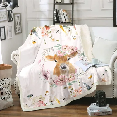 Highland Calf with Pink Blanket: Floral Cow Design for Farmhouse Decor