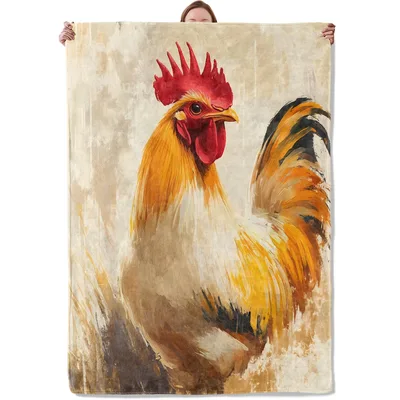Rustic Rooster Painting Blanket No. 2