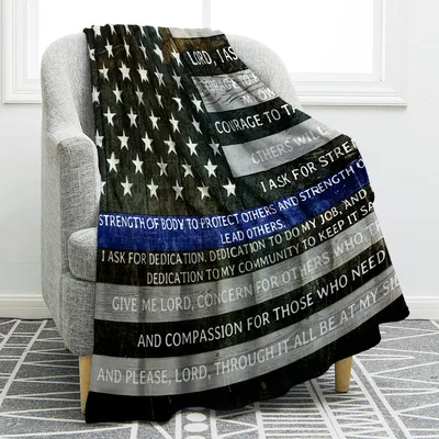 Prayer Blanket for First Responders Featuring a Police Prayer Design