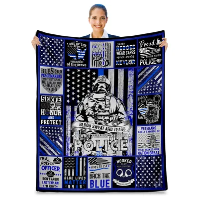 The Office Blanket: A Collage of Police Pride and Service